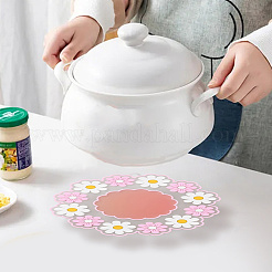 2Pcs 2 Colors Daisy Shaped Silicone Hot Pads&nbsp;AJEW-GF0011-16