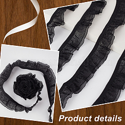 Polyester Pleated Elastic Lace Trim&nbsp;DIY-WH0656-82B