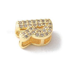 Brass Micro Pave Clear Cubic Zirconia Initial Multi-strand Links&nbsp;KK-S520-01G-18