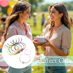 6Pcs 6 Colors Alloy Enamel Link Bracelets for Women&nbsp;BJEW-TAC0042