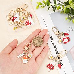 7Pcs 7 Style Alloy Enamel Pendant Keychains&nbsp;KEYC-OC0001-12