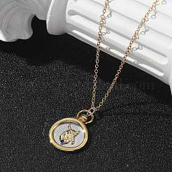 Brass Twelve Constellations Tarot Pendant Necklaces&nbsp;NJEW-Q006-01D-G