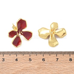Brass Enamel Stud Earrings for Women&nbsp;KK-CBA760A-11G-06