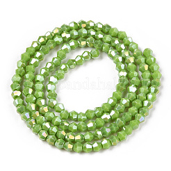 Opaque Solid Color Electroplate Glass Beads Strands&nbsp;EGLA-A039-P2mm-B21