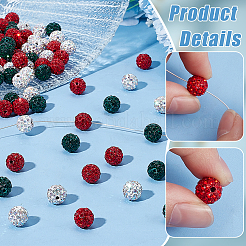 120Pcs 3 Colors Pave Disco Ball Beads&nbsp;RB-PH0001-42