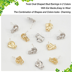40Pcs 2 Color Alloy Stud Earring Findings&nbsp;FIND-DC0002-19