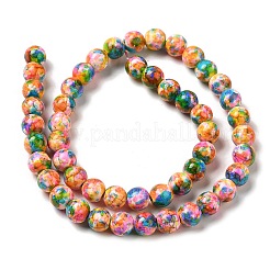 Synthetic Turquoise Dyed Camouflage Beads Strands&nbsp;X-G-E594-24N-A