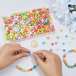 400Pcs 2 Styles Plating Eco-Friendly Poly Styrene Acrylic Beads&nbsp;OACR-PA0001-68