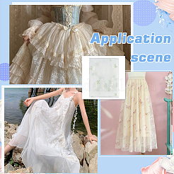 Polyester Flower Pattern Mesh Fabric&nbsp;SENE-WH0003-45B