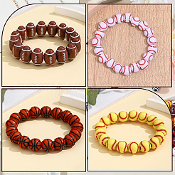 140Pcs 7 Styles Sport Opaque Acrylic Beads&nbsp;MACR-PA0001-08