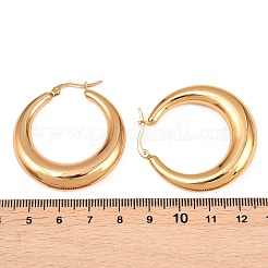 Ion Plating(IP) 304 Stainless Steel Hoop Earrings&nbsp;X-EJEW-O096-45G