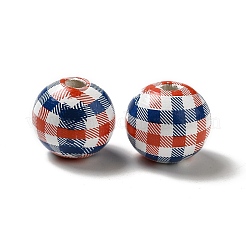 Independence Day Theme Schima Wood European Beads&nbsp;WOOD-G014-28