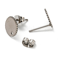 Non-Tarnish 201 Stainless Steel Stud Earring Findings&nbsp;STAS-D045-19P
