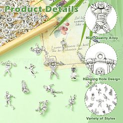 80Pcs 10 Styles Tibetan Style Alloy Pendants&nbsp;FIND-CJ0005-15