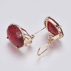 Faceted Glass Stud Earring Findings&nbsp;GLAA-F084-D03