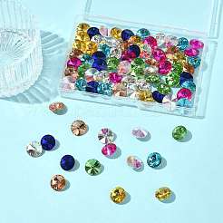 80Pcs 8 Colors Glass Pointed Back Rhinestone&nbsp;RGLA-FS0001-20