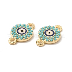 Alloy Connector Charms with Blue Enamel and Synthetic Turquoise&nbsp;LS-FIND-H039-42G