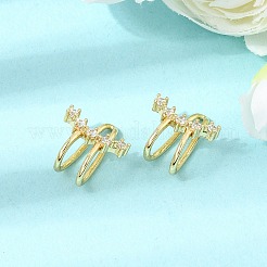 Brass Micro Pave Cubic Zirconia Cuff Earrings for Women&nbsp;CU-CBAE7DF-33G