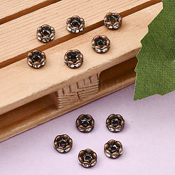 Brass Rhinestone Spacer Beads&nbsp;X-RB-A014-L6mm-01R-NF