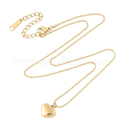 Ion Plating(IP) 304 Stainless Steel Heart Pendant Ball Chain Necklaces for Women&nbsp;NJEW-F328-03G