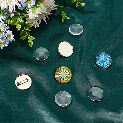 DIY Flat Round Blank Dome Brooch Making Kit&nbsp;DIY-UN0050-22G