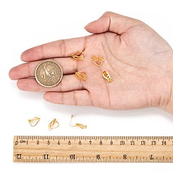 Brass Clip-on Earring Findings for Non-Pierced Ears&nbsp;X-EC110-G