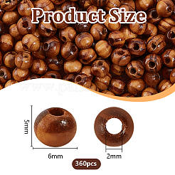 360Pcs Natural Wood Beads&nbsp;WOOD-OC0004-29A