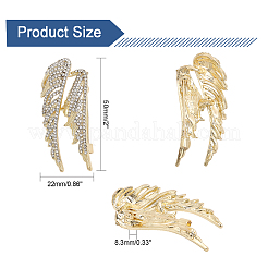 2PCS Crystal Rhinestone Wing Lapel Pin&nbsp;JEWB-CA0001-30G