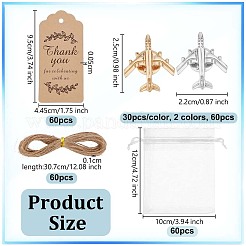 60Pcs 2 Colors Airplane Alloy Brooches for Backpack Clothes&nbsp;JEWB-OC0001-13