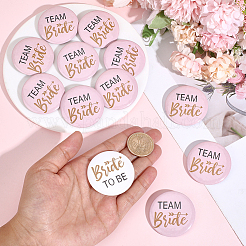 12Pcs Tinplate & Plastic Bride Badges for Wedding Party Bridal Shower Decoration&nbsp;AJEW-SC0032-08B