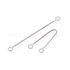 Anti-Tarnish Rhodium Plated 925 Sterling Silver Box Chain Links&nbsp;STER-N016-06P