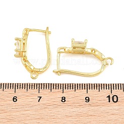 Brass Micro Pave Cubic Zirconia Hoop Earring Findings&nbsp;CU-CBAB5B4-07G