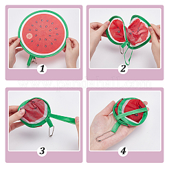 5Pcs 5 Styles Plastic & Polyester Fruit Foldable Flying Disc Fans&nbsp;AJEW-AR0005-36