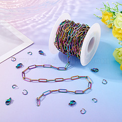 DIY 304 Stainless Steel Paperclip Chains Bracelets/Necklaces Making Kits&nbsp;DIY-TA0012-49