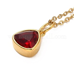 Triangle Cubic Zirconia Pendant Necklaces&nbsp;NJEW-F303-01G