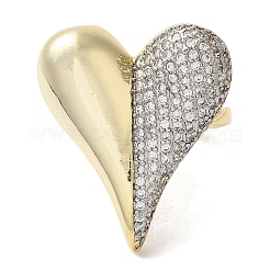Brass Micro Pave Cubic Zirconia Cuff Rings for Women&nbsp;RJEW-G325-12GP