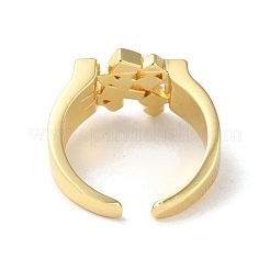 Rack Plating Brass Open Cuff Rings&nbsp;RJEW-M158-01G