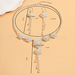 Middle Eastern Alloy Hollow Flower Tassel Earrings & Necklaces Sets for Women&nbsp;WX7763