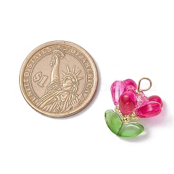 Glass Flowers Pendants&nbsp;PALLOY-MZ00630