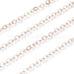 Brass Flat Oval Cable Chains&nbsp;CHC025Y-01-RG
