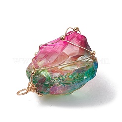 Electroplated Raw Rough Natural Quartz Crystal Big Pendants&nbsp;PALLOY-JF02622-03