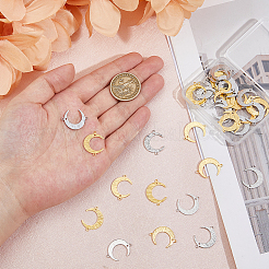 40Pcs 2 Colors Rack Plating Brass Connector Charms&nbsp;KK-HS0014-97