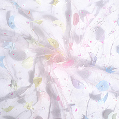 Moon Star Pattern Polyester Gauze Fabric&nbsp;AJEW-WH20011-74