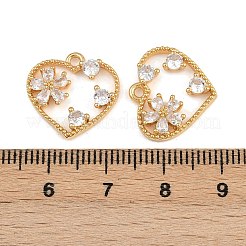 Brass Micro Pave Cubic Zirconia Pendants&nbsp;KK-F910-12G