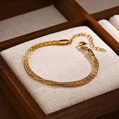 Stainless Steel Multi-strand Bracelets&nbsp;PW-WGEA4EE-01