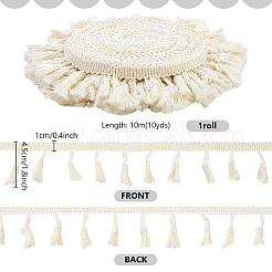 Cotton Fringe Lace Trim Ribbon&nbsp;OCOR-WH0105-008C