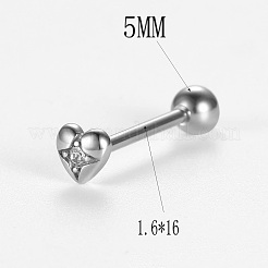 316L Surgical Stainless Steel Micro Pave Clear Cubic Zirconia Tongue Rings&nbsp;FS-WG6EDE0-03