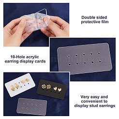 12Pcs 3 Colors 10-Hole Acrylic Earring Display Cards&nbsp;EDIS-OC0001-03