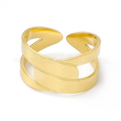 Ion Plating(IP) 304 Stainless Steel Cuff Ring for Women&nbsp;RJEW-C060-09G