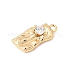 Brass Pave Clear Cubic Zirconia Pendants&nbsp;ZIRC-L106-02G-03